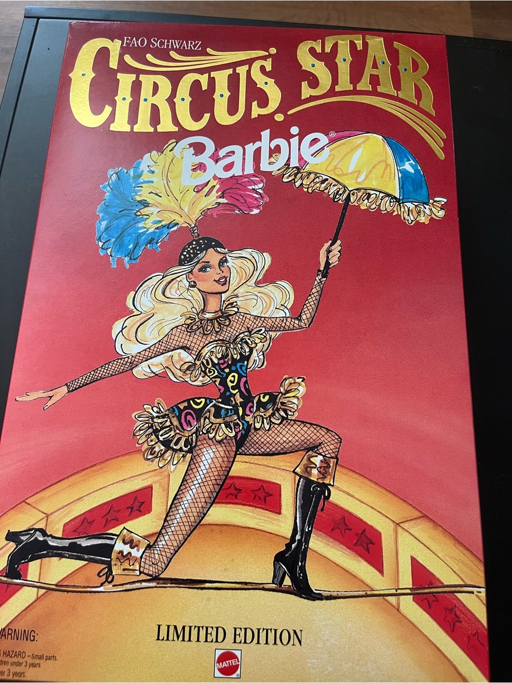 FAO Schwarz Barbie Circus Star Box - Red, Gold & Blue Artwork